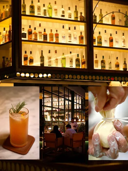 This is the Lupa experience in a single frame: a beautifully lit bar, a handcrafted cocktail, and the careful preparation of our gourmet food. It’s a preview of the complete sensory journey that awaits, blending exceptional drinks with delicious plates and an inviting atmosphere.