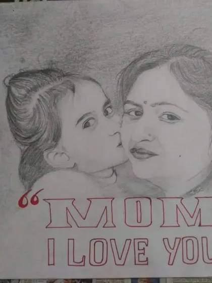 A heartfelt, hand-drawn gift. This sketch of a mother and child shows how art can be used to express love and create lasting memories.