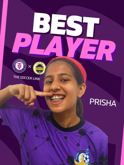 Prisha, named Best Player for the U14 team, showcasing her leadership and skill.