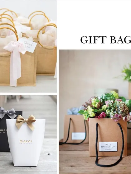For a chic and convenient option, you can choose from my range of premium gift bags. They come in various styles, from simple paper bags to elegant jute totes.