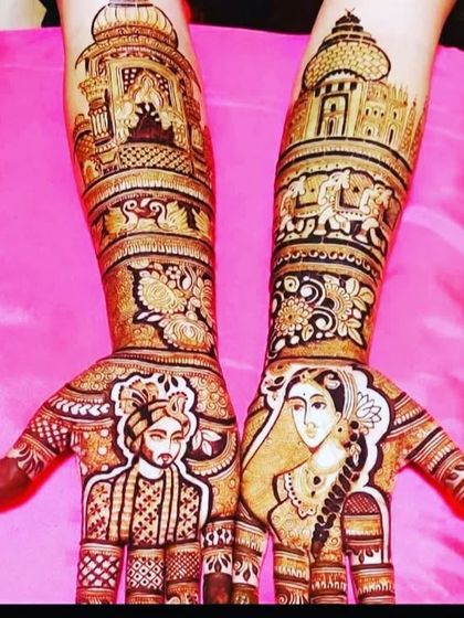 Another example of my detailed portrait work, showing the bride and groom in their wedding finery. This is a popular choice for modern brides.