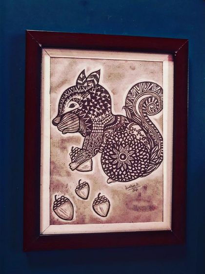 A collection of my other framed A4 size zentangle and sketch artworks, including various animals and patterns.