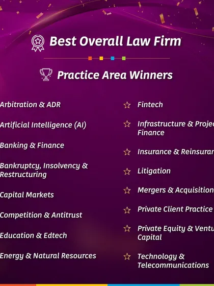 A summary of our 16 practice area wins at the IBLJ Awards 2025, including top rankings in Arbitration, AI, Banking, Insolvency, Capital Markets, Competition, TMT, and more.