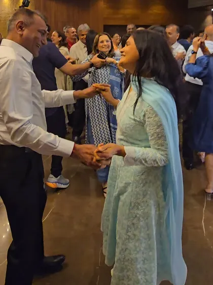 The satisfaction of an artist is seeing smiles on the audience's faces. A happy moment from a book launch event, where I was able to get everyone on the dance floor.