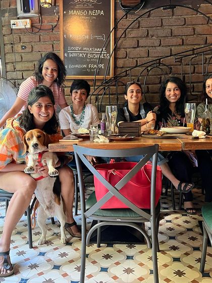 A snapshot from a celebratory lunch with some of the amazing women from our pottery community, and my dog, of course. It's the people who make this space so special.