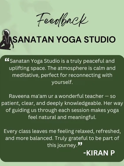 "Every class leaves me feeling relaxed, refreshed, and more balanced." This feedback from Kiran highlights the peaceful and meditative atmosphere I strive to create, where yoga feels natural and meaningful.