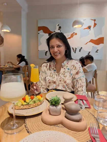 Enjoying brunch at La Croute, a European-style bistro in Sunder Nagar. The food was heavenly, and the calming vibe was exactly what I needed to unwind.