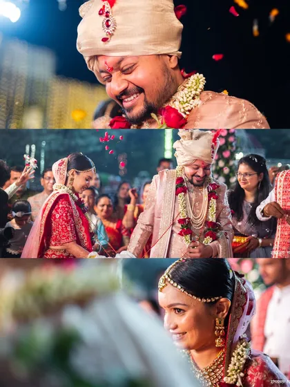 More candid moments from the wedding ceremony, from the groom's happy tears to the bride's gentle smile.
