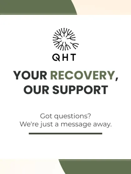 My support for you doesn't end when you leave the clinic. This image is a reminder that we are always available to answer your questions and guide you through every step of your recovery process.