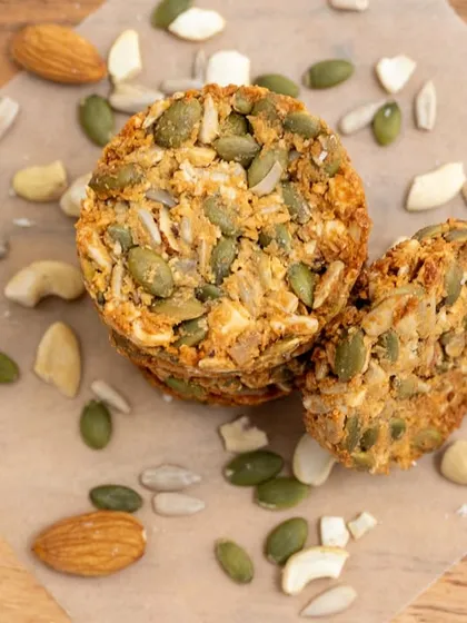 The natural colors and textures of our healthy cookies. These are a great option for anyone looking for a dessert that is both delicious and nourishing.
