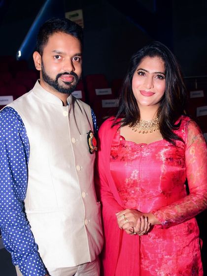 With actress Neha Saxena at an event. My work and life often involve interacting with individuals from diverse professional backgrounds, including the arts and entertainment industry.
