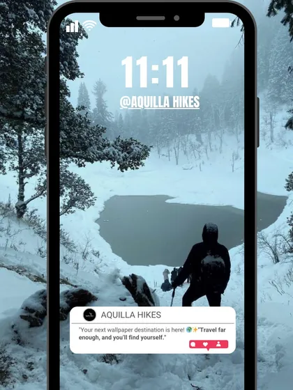 Or maybe this one? A trekker stands by a frozen lake, a common and beautiful sight on our winter expeditions. Make your 11:11 wish come true.