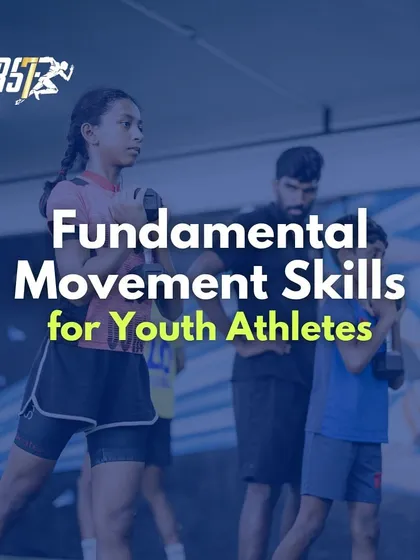 This image introduces the concept of Fundamental Movement Skills (FMS). These are the building blocks for all complex athletic actions, and mastering them is the first step toward excellence.