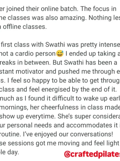 Aditi Singh - Pilates Classes & Rehabilitation Hear From My Clients photo 15