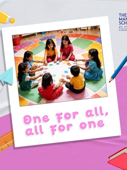 One for all, and all for one. We foster a sense of teamwork and collaboration from the very beginning, as seen in this group activity where children learn and play together.