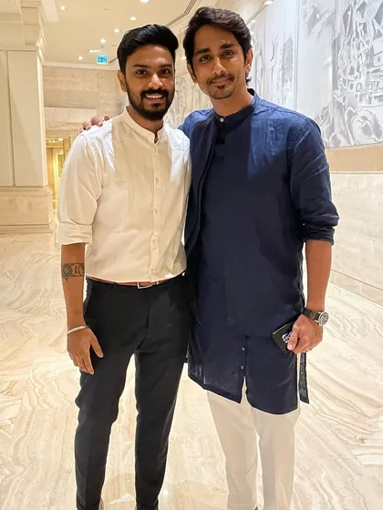 With the multi-talented actor Siddharth. It is always exciting to connect with artists I admire and discuss future music possibilities.