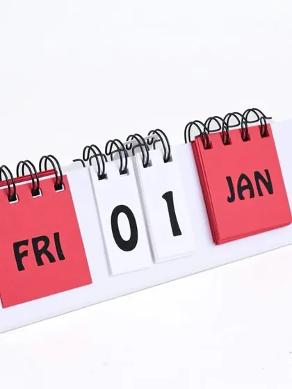 Another example of a branded perpetual calendar, this time in a clean white and red design for our client, IPS Mehtalia.