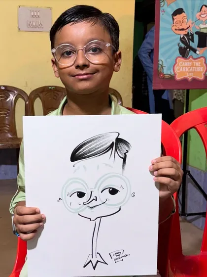 This little gentleman with his cool glasses was so much fun to draw. Capturing the unique personalities of kids is always a joy.