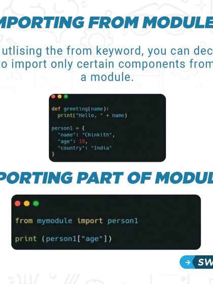 You can import specific components from a module using the 'from' keyword. This is useful when you only need certain functions or variables from a larger library.