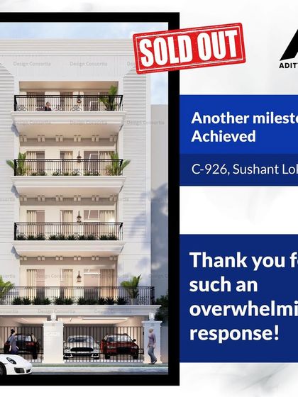We are thrilled to announce that our C-926 project in Sushant Lok 1 is also sold out! The overwhelming response fuels our passion to keep building even better homes.