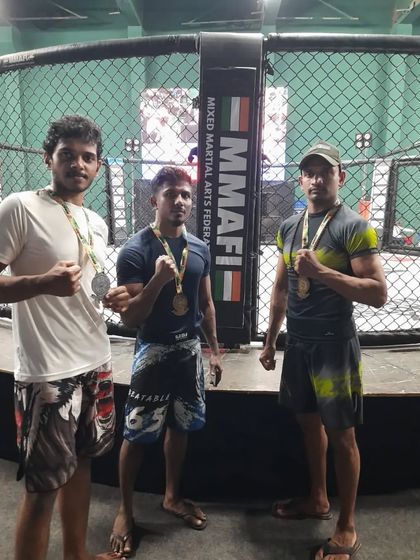 With my friends and fellow fighters from Mumbai who supported me during the BJJ Nationals. The camaraderie in this sport is incredible.