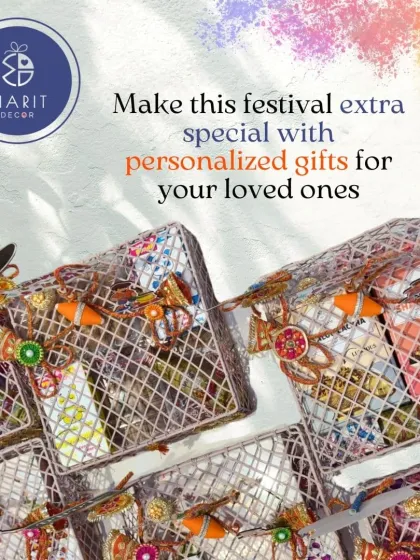Make this festival extra special with personalized gifts for your loved ones. These handcrafted wire baskets are filled with colorful surprises for a memorable Holi.