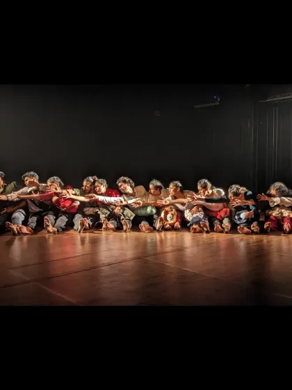 From the studio to the stage, this is where the hard work culminates. This powerful shot is from our dance theatre production 'Sea's Fire', a moving tribute brought to life by our dedicated Flux Contemporary Dancers.