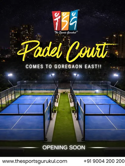 We stay ahead of the curve by bringing the world's fastest-growing sports to new communities. This is a preview of our upcoming TSG Padel Arena in Goregaon East, featuring two professional-grade padel courts designed for high-energy play, day or night.