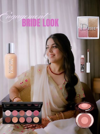 A breakdown of this soft and glowing engagement look. We used a curated selection of products from Dior, Pat McGrath, and Charlotte Tilbury to create a pastel, pretty, and perfectly pink look for her big "yes" moment.