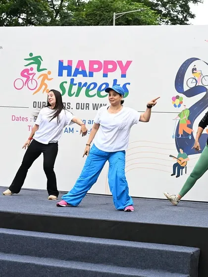 Nothing beats dancing for a cause! Here we are, performing on stage at the "Happy Streets" event in Navi Mumbai. I love choreographing for public events and sharing the happiness of dance with the whole community.