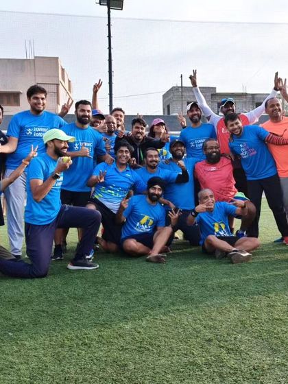 Another victory pose from our Sports Day. The smiles and peace signs say it all. It was a fantastic day of community bonding.