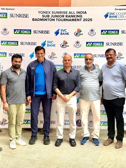 Our leadership team with BAI Secretary General Sanjay Mishra and Vimal Kumar at a Yonex Sunrise All India Ranking Tournament. Our strong relationships with national sporting bodies ensure our events adhere to the highest standards.