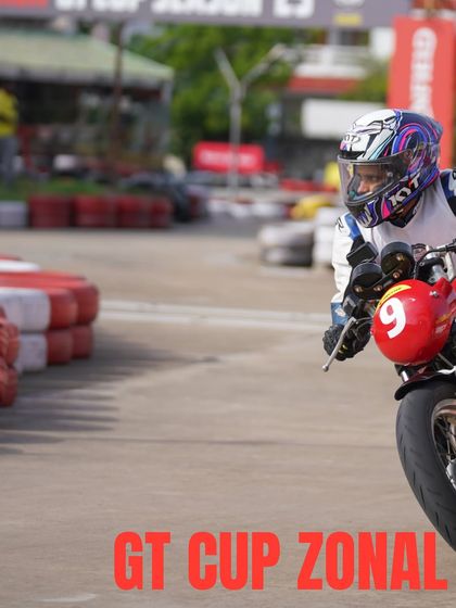 A close-up of a rider at the Chennai Zonal Selection, focused on the track ahead.