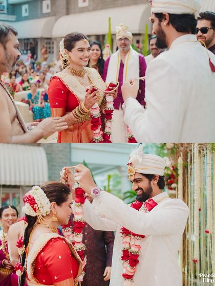 A two-part story of the Varmala exchange, showing the joyful anticipation and the happy conclusion of this beloved wedding tradition.