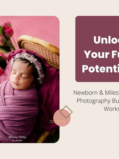 A beautiful newborn portrait used to promote the Newborn & Milestone bundle workshop.