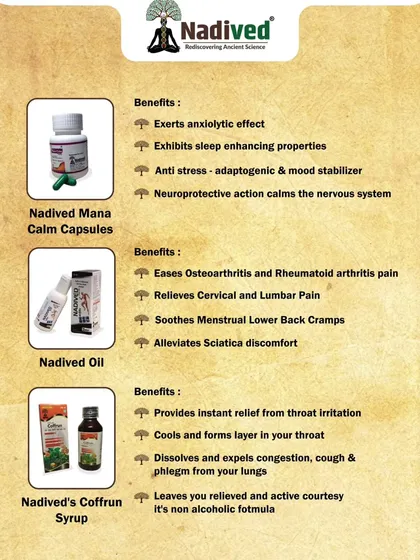 To provide the most effective care, I have developed my own line of Ayurvedic formulations. This range includes products for stress relief, pain management, and respiratory health, all created with pure, potent herbs to support your healing journey.