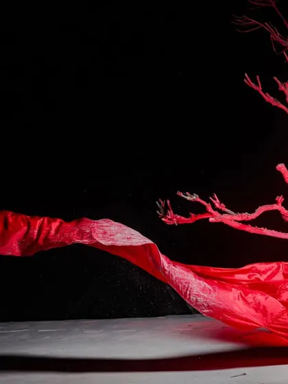 For our pre-wedding shoots, we create magic. This shot uses a dramatic red fabric against a dark backdrop to create a powerful, artistic image that tells a story of passion and connection. It’s a perfect example of our creative pre-wedding photography.