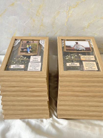 Twenty vintage frames, all stacked up and ready to be packed. This was part of a bulk order for a corporate farewell gift.