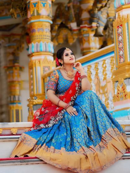 Designer Trends - Ethnic & Occasion Wear Rental Traditional Half Sarees (Langa Voni) photo 33