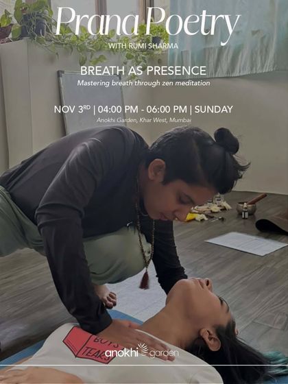 Join us for "Breath as Presence," a session on mastering breath through Zen meditation. Our facilitator Rumi provides hands-on assistance to deepen the practice.
