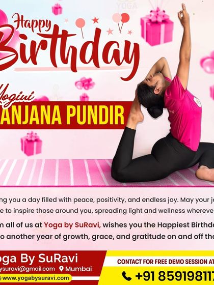 Wishing a Happy Birthday to Yogini Anjana Pundir. We celebrate her growth, grace, and gratitude on and off the mat.
