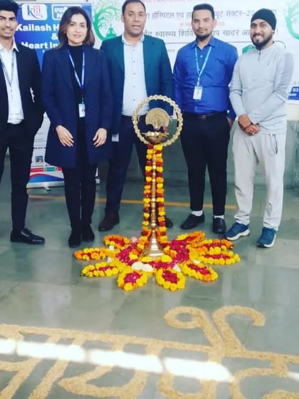 With the organizing team at the NTPC Yoga & Ayurveda Health Camp. Proper arrangements make for a successful and impactful event.