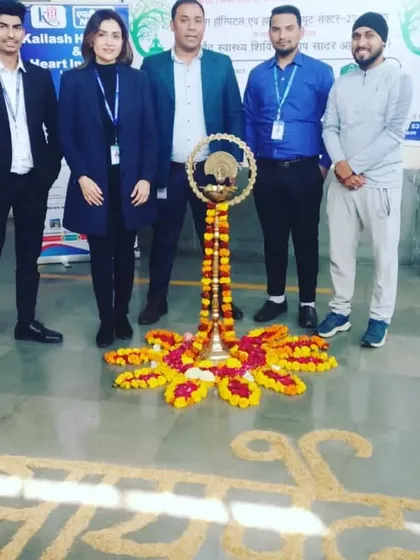 With the organizing team at the NTPC Yoga & Ayurveda Health Camp. Proper arrangements make for a successful and impactful event.