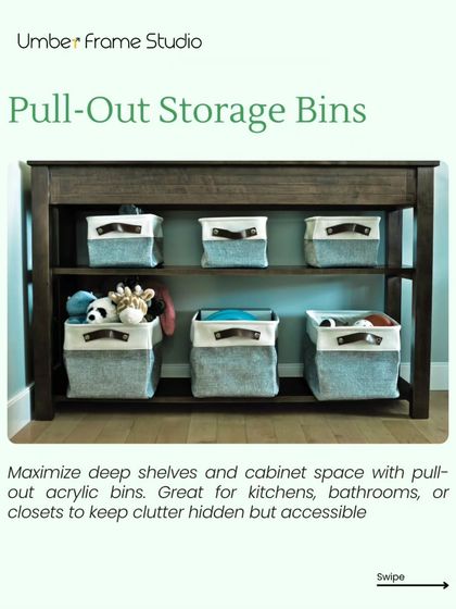 Hack 4: Use pull-out storage bins. They maximize deep shelves and cabinets in kitchens or closets, keeping clutter hidden but accessible.
