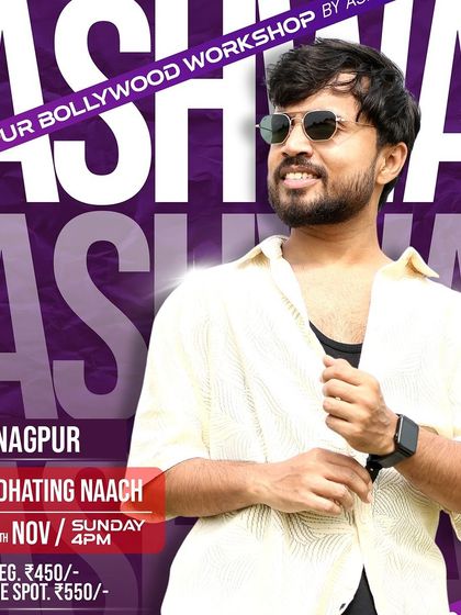 Taking the Bollywood vibe to my hometown! A poster for my 'Dhating Naach' workshop in Nagpur.