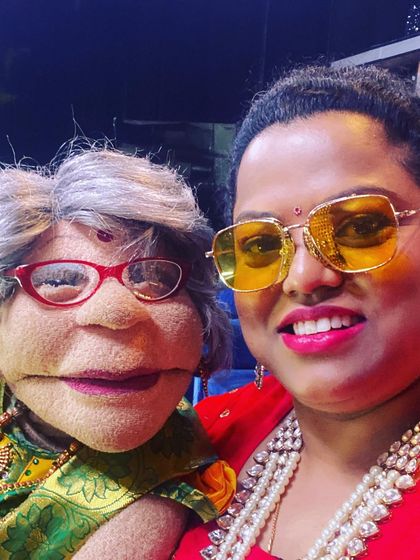 Me and my co-star, Ajji, taking a moment for a selfie. Her personality shines through in every picture.