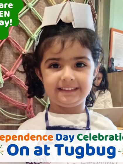 Our Independence Day celebrations are on! This little one is dressed for the occasion, ready to participate in our fun, themed activities.
