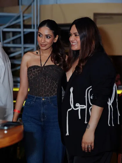 A candid moment with a fellow influencer at the Monkey Bar anniversary. These events are great for networking and strengthening relationships within the industry.