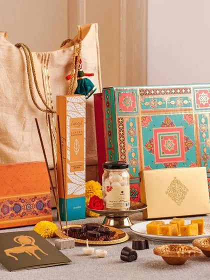 This hamper is an example of my approach to corporate gifting. It combines elegant packaging with high-quality, locally sourced items like traditional sweets and incense, making it a thoughtful and impressive gift for clients and employees.