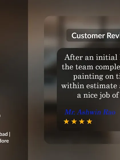 This review from Mr. Ashwin Rao acknowledges that even when there's an initial hiccup, my team is committed to completing the job on time, within the estimate, and to a high standard of quality.